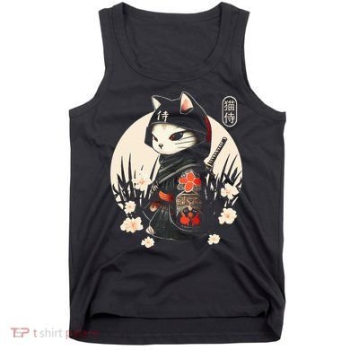 Japanese Samurai Cat Tattoo Kawaii Ninja Cat Tank Top