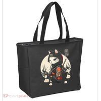 Japanese Samurai Cat Tattoo Kawaii Ninja Cat Tote Bag thumb 2