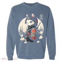 Japanese Samurai Cat Tattoo Kawaii Ninja Cat Garment-Dyed Sweatshirt thumb 0