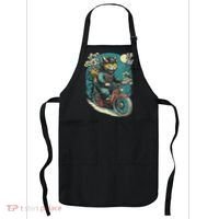 Japanese Samurai Cat On Motorcycle Kawaii Ninja Cat Apron thumb 0