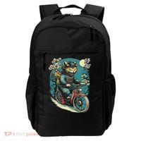 Japanese Samurai Cat On Motorcycle Kawaii Ninja Cat Backpack thumb 0