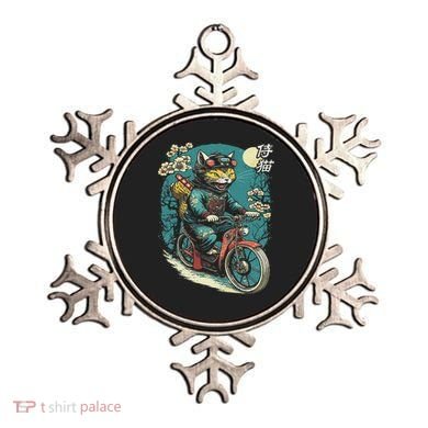 Japanese Samurai Cat On Motorcycle Kawaii Ninja Cat Ornament