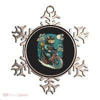 Japanese Samurai Cat On Motorcycle Kawaii Ninja Cat Ornament thumb 0