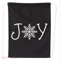 Joy Snowflake Christmas Drawstring Bag thumb 0