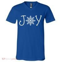 Joy Snowflake Christmas V-Neck T-Shirt thumb 0
