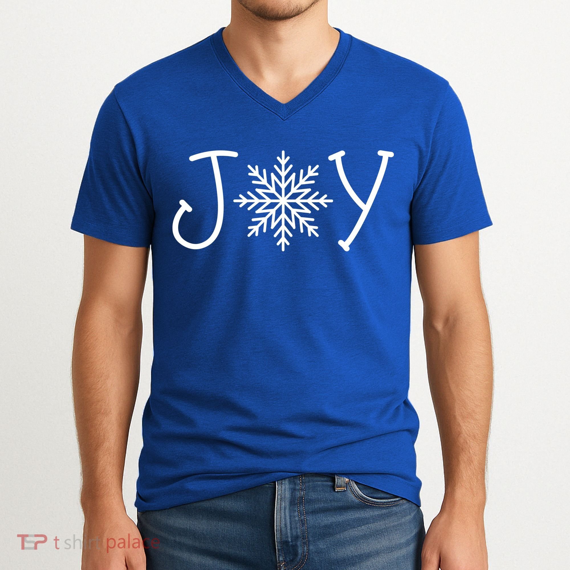 Joy Snowflake Christmas V-Neck T-Shirt
