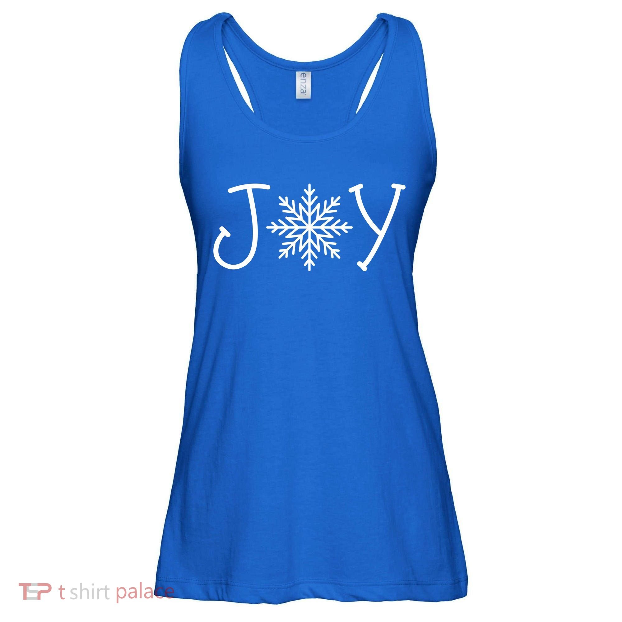 Joy Snowflake Christmas Ladies Essential Flowy Tank