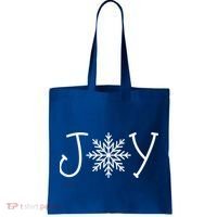 Joy Snowflake Christmas Tote Bag thumb 0