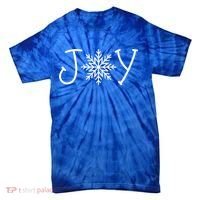 Joy Snowflake Christmas Tie-Dye T-Shirt thumb 0