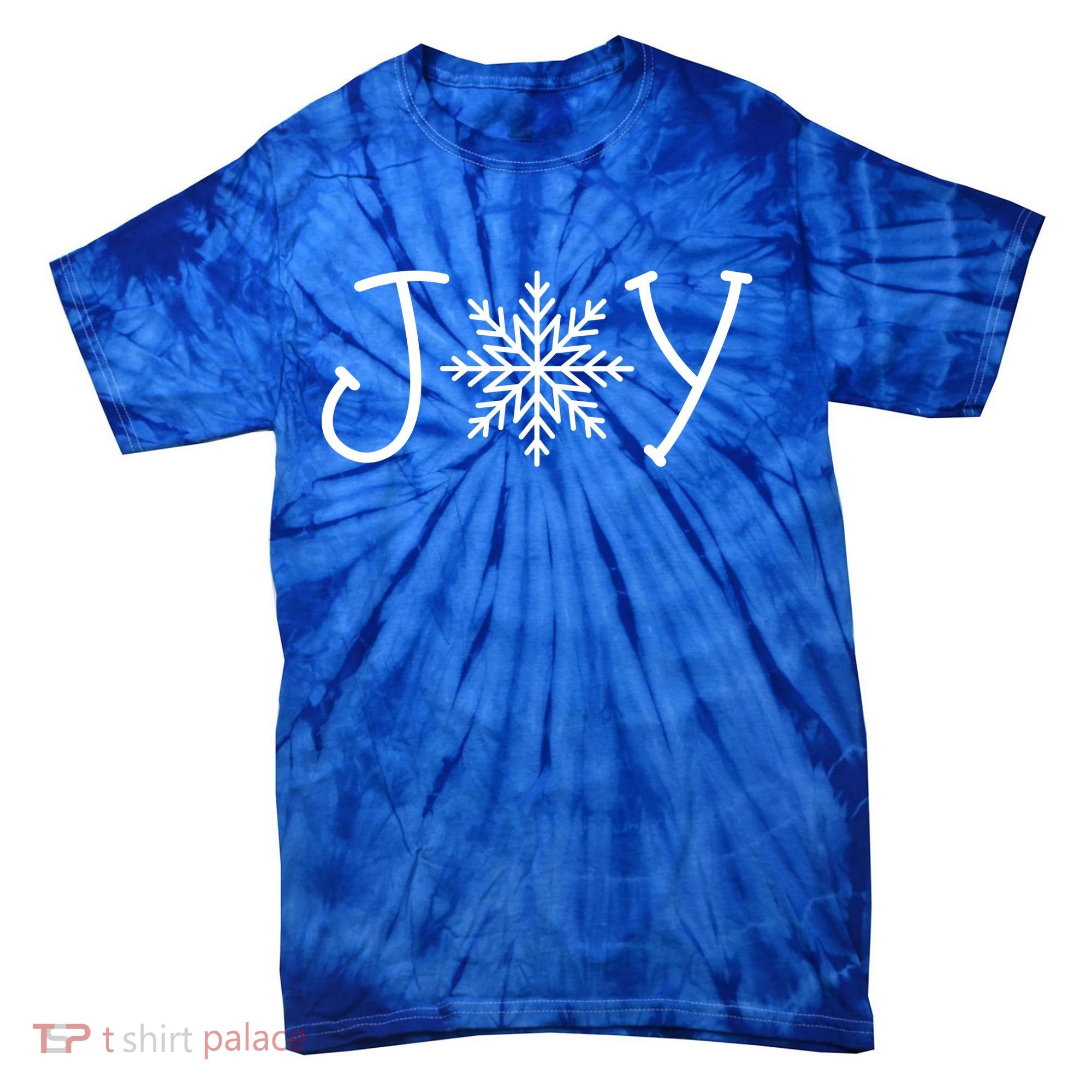 Joy Snowflake Christmas Tie-Dye T-Shirt