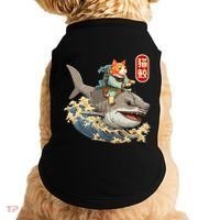 Japanese Samurai Cat Shark Ninja Cat Tattoo Kitten Doggie Tank thumb 0