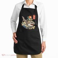 Japanese Samurai Cat Shark Ninja Cat Tattoo Kitten Apron thumb 2