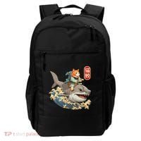 Japanese Samurai Cat Shark Ninja Cat Tattoo Kitten Backpack thumb 0
