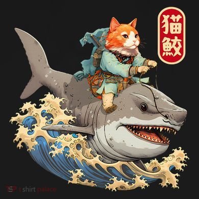 Japanese Samurai Cat Shark Ninja Cat Tattoo Kitten Bucket Hat