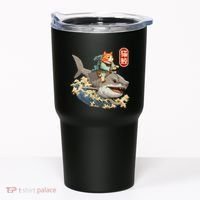 Japanese Samurai Cat Shark Ninja Cat Tattoo Kitten Tumbler thumb 0