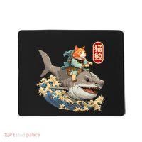 Japanese Samurai Cat Shark Ninja Cat Tattoo Kitten Mousepad thumb 0