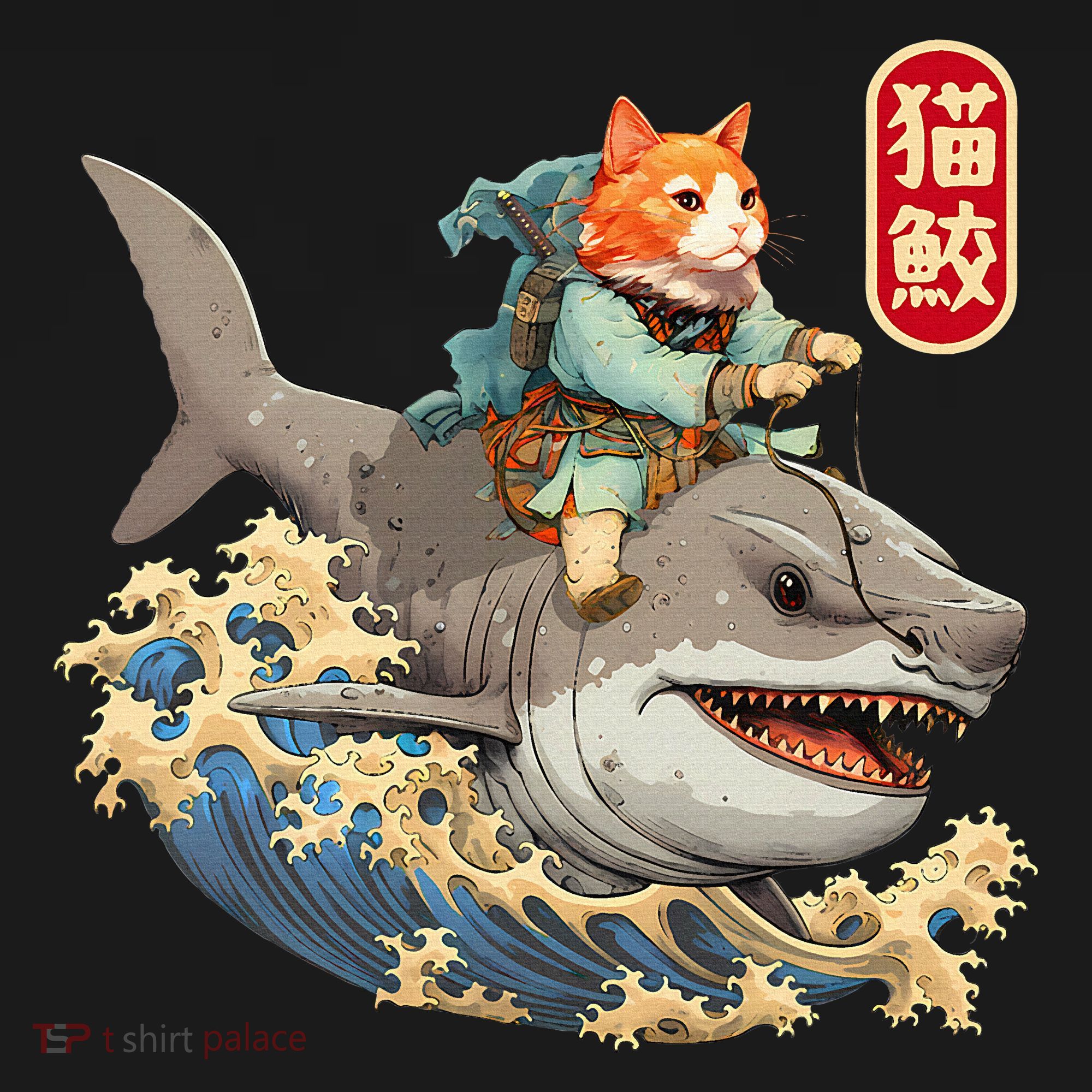 Japanese Samurai Cat Shark Ninja Cat Tattoo Kitten Visor