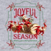 Joyful Season Christmas Season Santa And Elves Women's Racerback Cropped Tank thumb 2