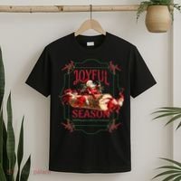 Joyful Season Christmas Season Santa And Elves T-Shirt thumb 2