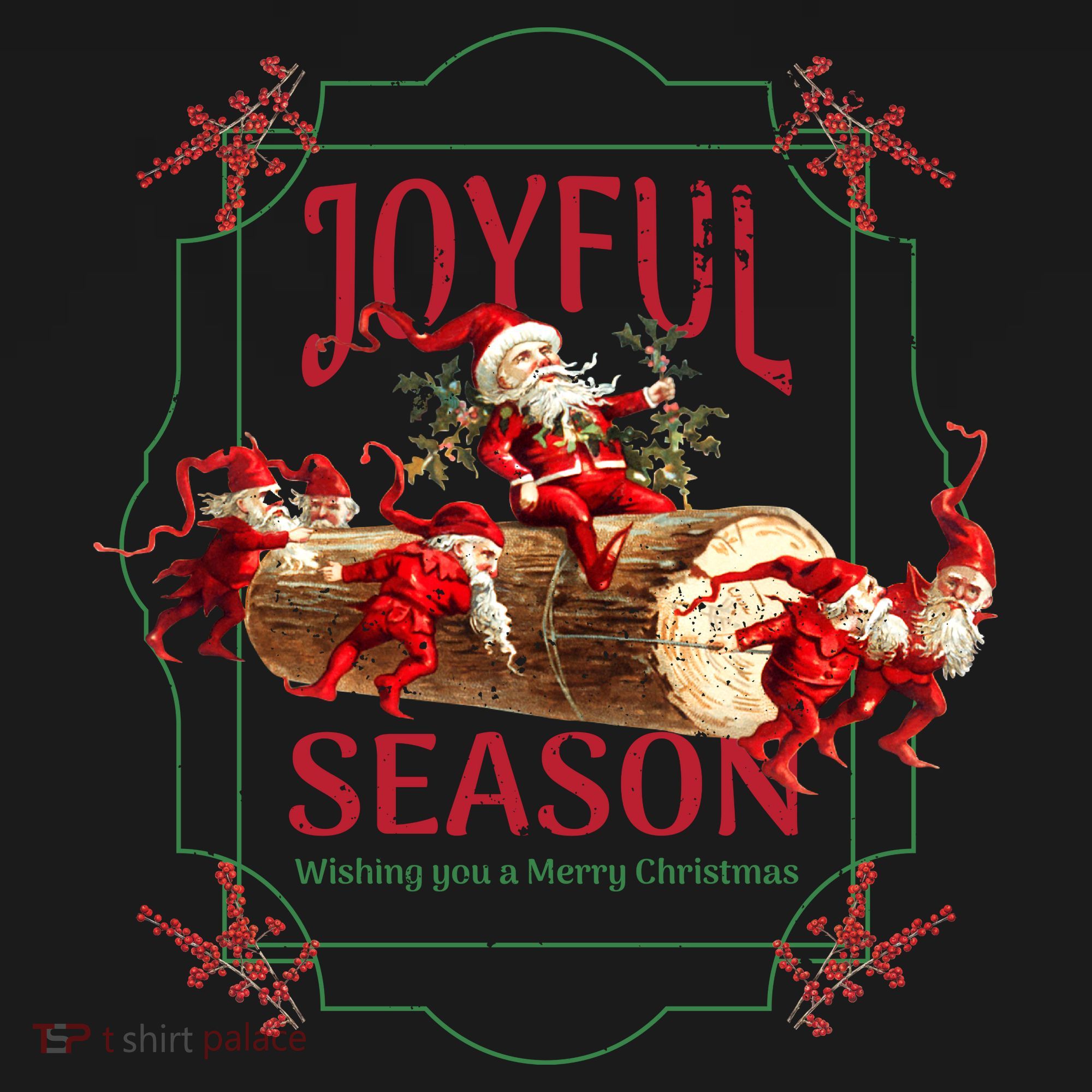Joyful Season Christmas Season Santa And Elves Baby Bodysuit
