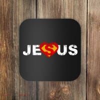 Jesus Superhero Christianity Coaster thumb 0