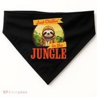 Jungle Sloth, Chilling In The Jungle Sloth USA-Made Doggie Bandana thumb 0