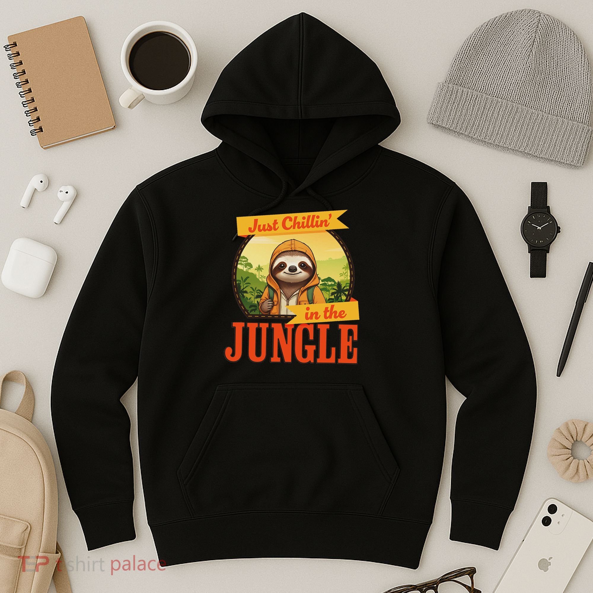 Jungle Sloth, Chilling In The Jungle Sloth Hoodie