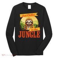 Jungle Sloth, Chilling In The Jungle Sloth Long Sleeve Shirt thumb 0