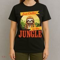 Jungle Sloth, Chilling In The Jungle Sloth T-Shirt thumb 4