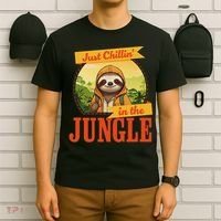 Jungle Sloth, Chilling In The Jungle Sloth T-Shirt thumb 6