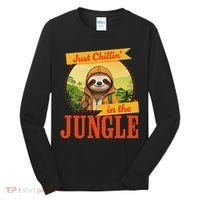 Jungle Sloth, Chilling In The Jungle Sloth Tall Long Sleeve Shirt thumb 0