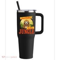 Jungle Sloth, Chilling In The Jungle Sloth 40oz Vacuum Insulated Stainless Steel Travel Tumbler thumb 0