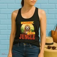 Jungle Sloth, Chilling In The Jungle Sloth Women's Tank Top thumb 2
