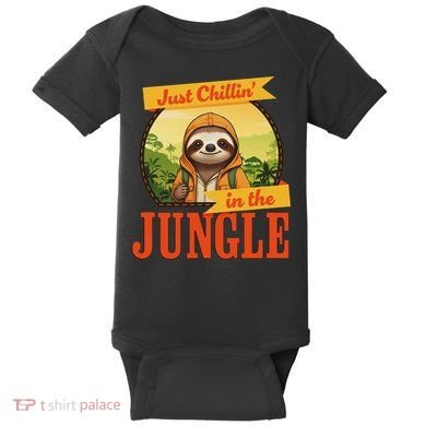 Jungle Sloth, Chilling In The Jungle Sloth Baby Bodysuit