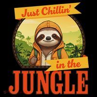Jungle Sloth, Chilling In The Jungle Sloth Toddler Hoodie thumb 2
