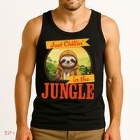 Jungle Sloth, Chilling In The Jungle Sloth Tank Top thumb 3