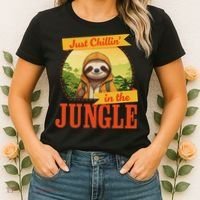 Jungle Sloth, Chilling In The Jungle Sloth Women's T-Shirt thumb 2