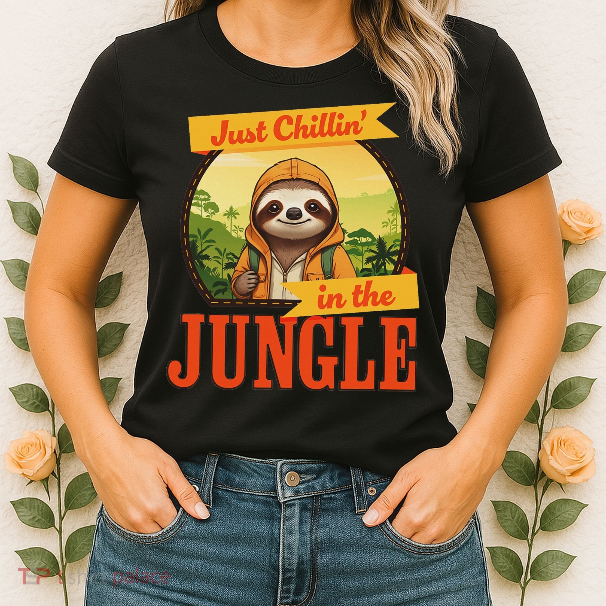 Jungle Sloth, Chilling In The Jungle Sloth Women's T-Shirt