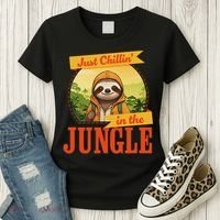 Jungle Sloth, Chilling In The Jungle Sloth Women's T-Shirt thumb 3
