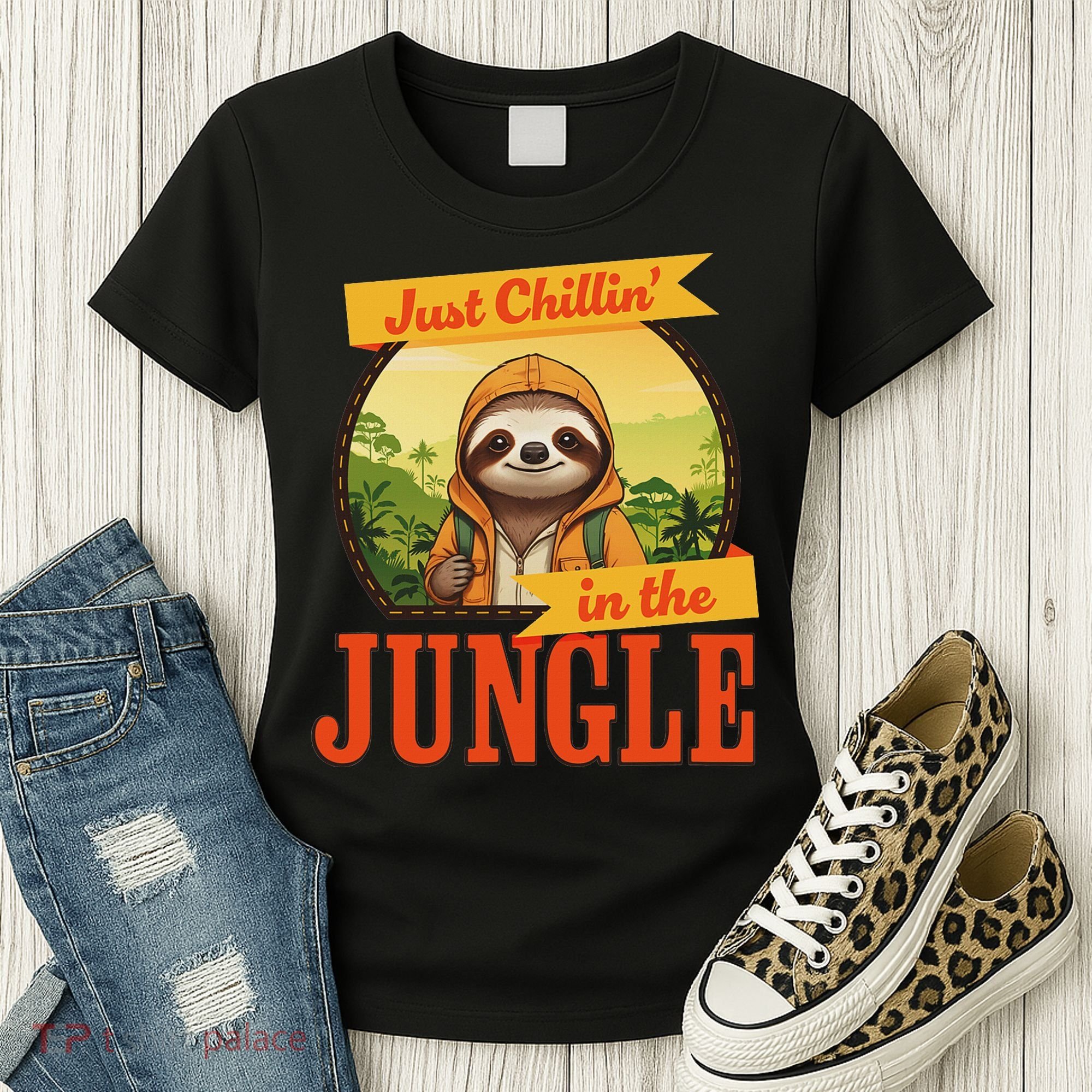 Jungle Sloth, Chilling In The Jungle Sloth Women's T-Shirt