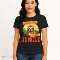 Jungle Sloth, Chilling In The Jungle Sloth Women's T-Shirt thumb 4