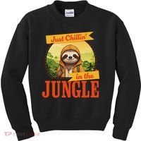 Jungle Sloth, Chilling In The Jungle Sloth Kids Sweatshirt thumb 0