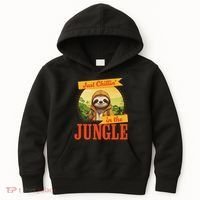 Jungle Sloth, Chilling In The Jungle Sloth Kids Hoodie thumb 0