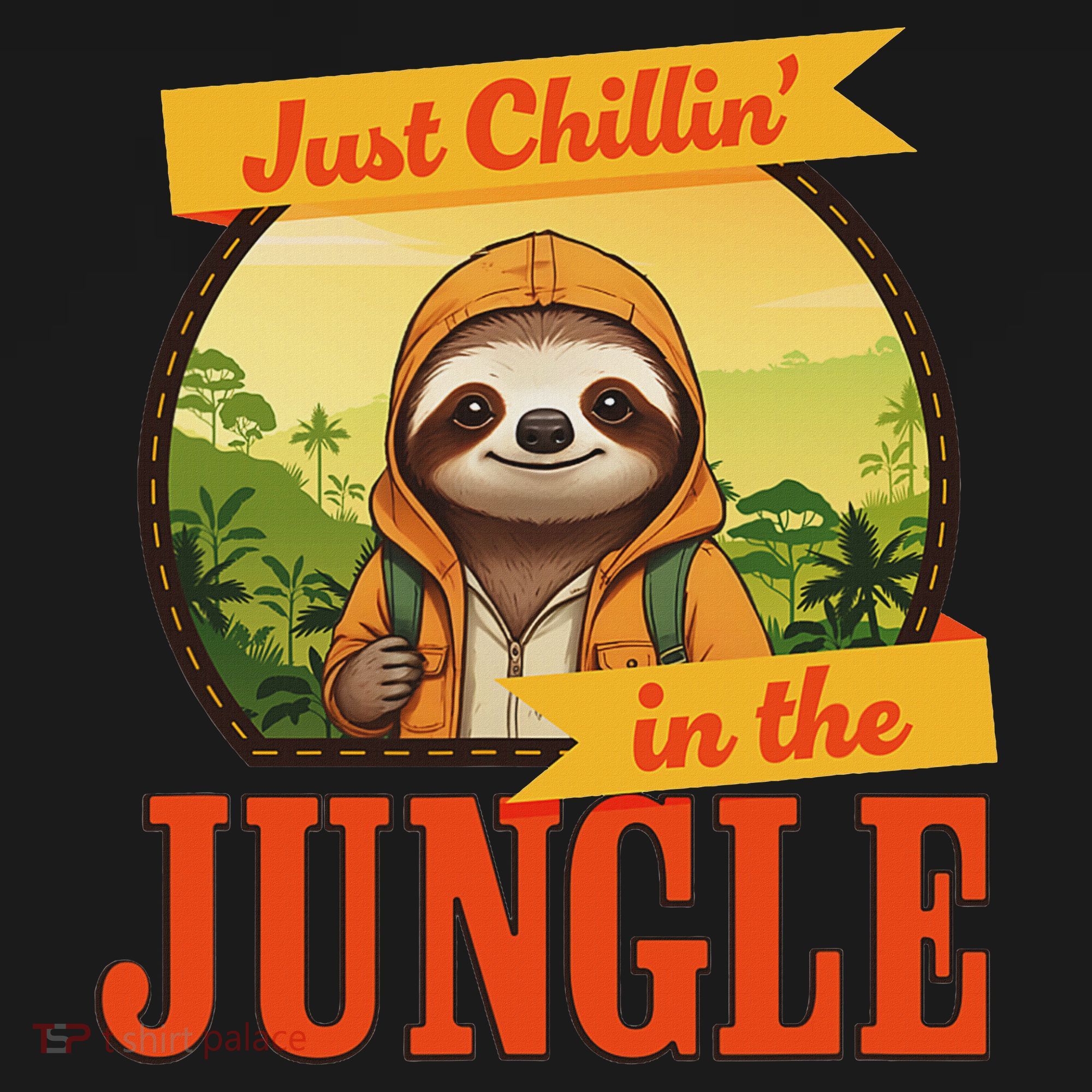 Jungle Sloth, Chilling In The Jungle Sloth Short Acrylic Beanie