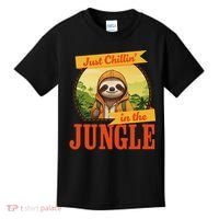 Jungle Sloth, Chilling In The Jungle Sloth Kids T-Shirt thumb 0