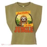 Jungle Sloth, Chilling In The Jungle Sloth Garment-Dyed Women's Muscle Tee thumb 0