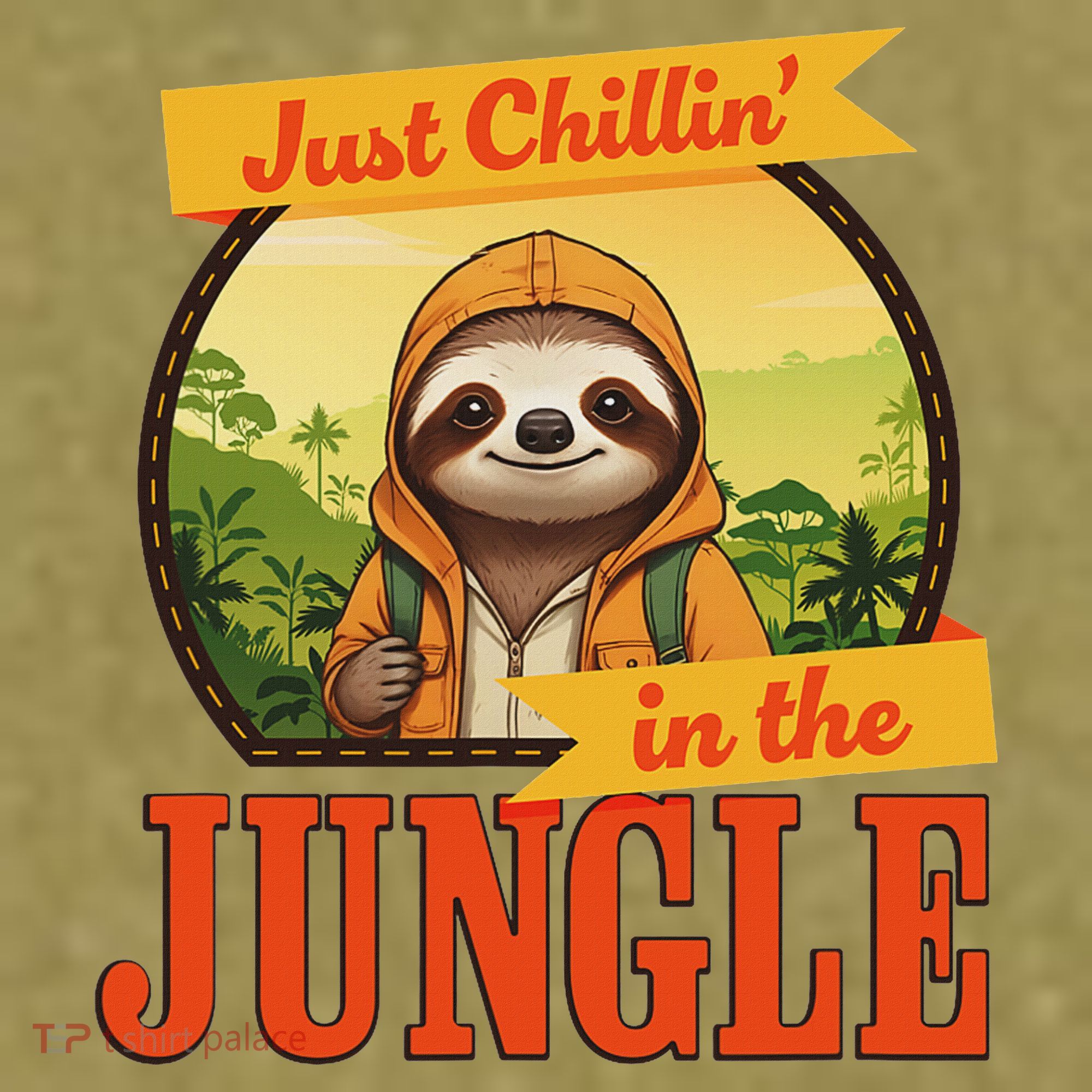 Jungle Sloth, Chilling In The Jungle Sloth Garment-Dyed Women's Muscle Tee