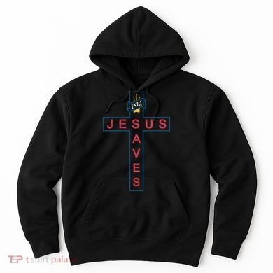 Jesus Saves Christian Slogan Cross Hoodie