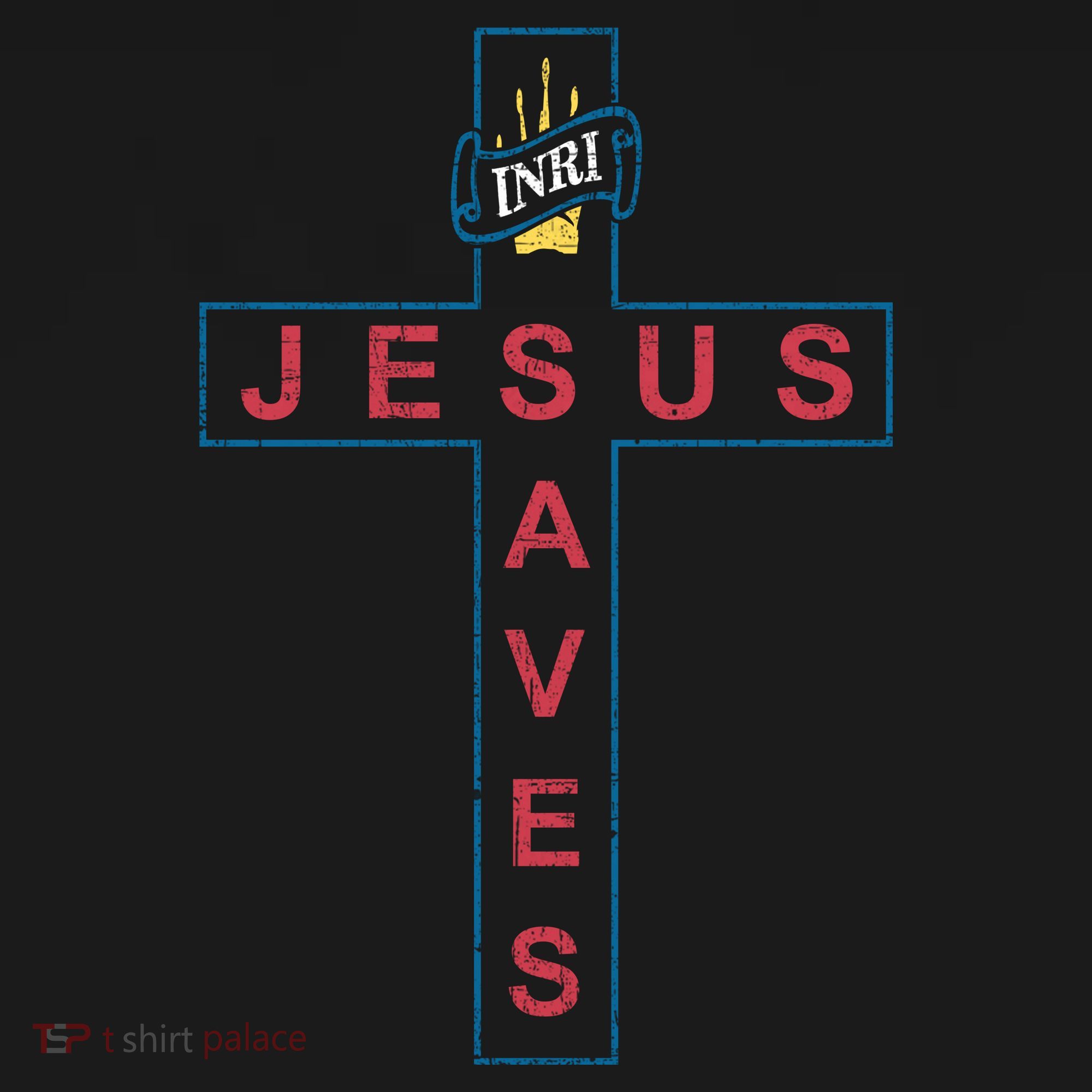 Jesus Saves Christian Slogan Cross Apron