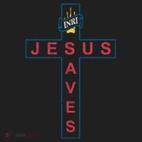 Jesus Saves Christian Slogan Cross Beanie thumb 2
